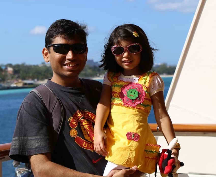 Prisha as a little one with her dad